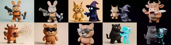 Funny Animals bundle 13 pack 100 glb