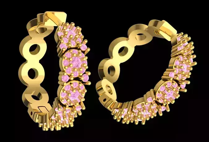 Golden Blossom Hoop Earrings 