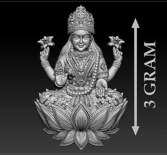 Laxmi Mata 3D print model Paper casting 3D print model 3D print model