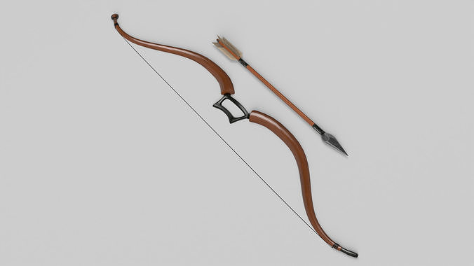 Bow and Arrow Low-poly 3D model