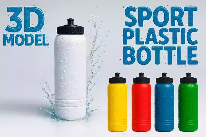 Sport Plastic Bottle 3D Model