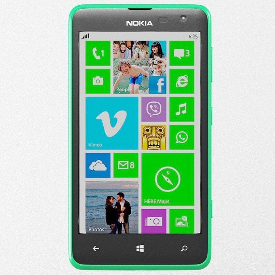 Nokia Lumia 625 green 3D model_2