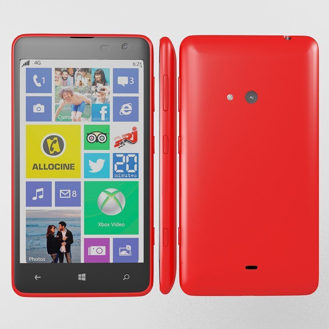 Nokia Lumia 625 red 3D model_1