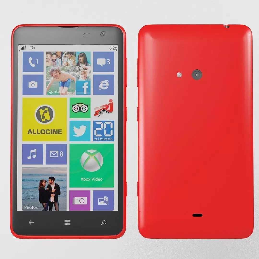 Nokia Lumia 625 red 3D model_0