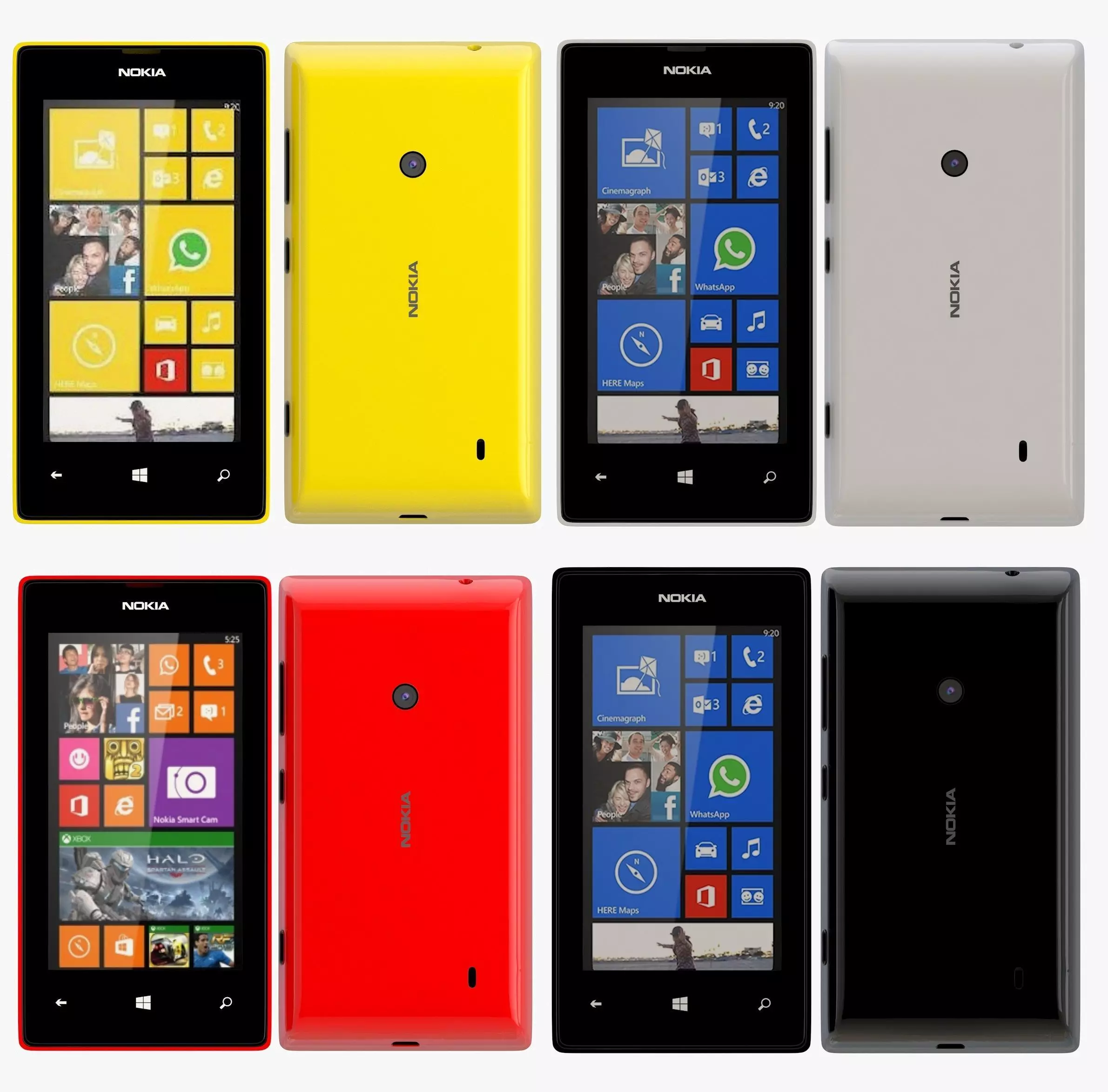Nokia Lumia 525 all color 3D model_0