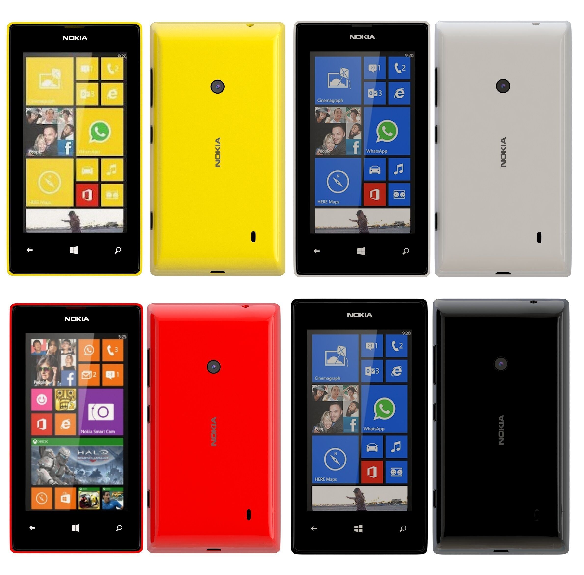 Nokia Lumia 525 all color 3D model_1
