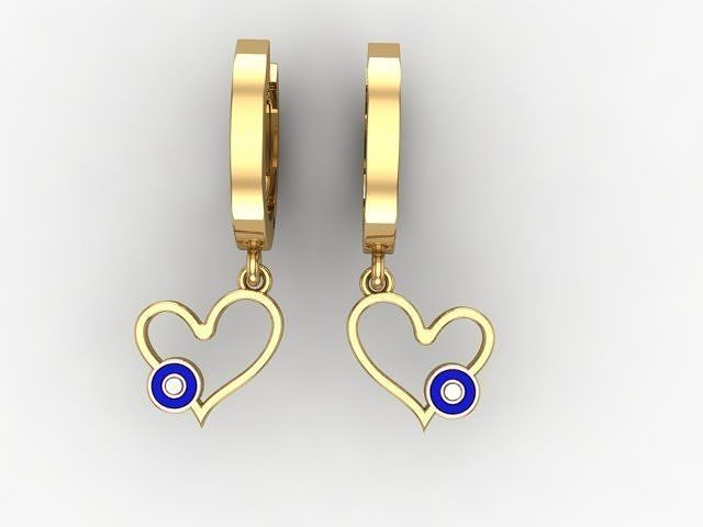 Heart Gold Earring 3D print model