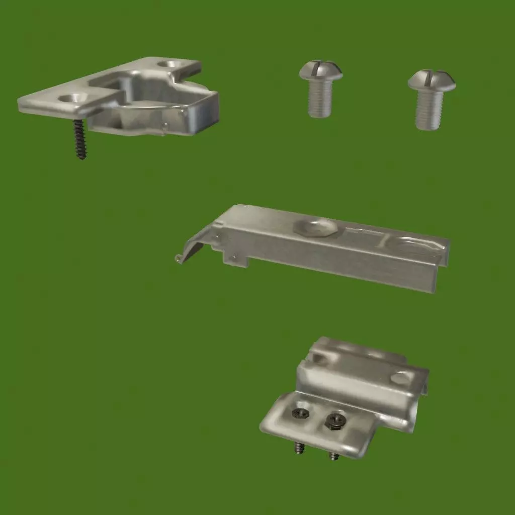 One way detachable side hinge with screws 3D model