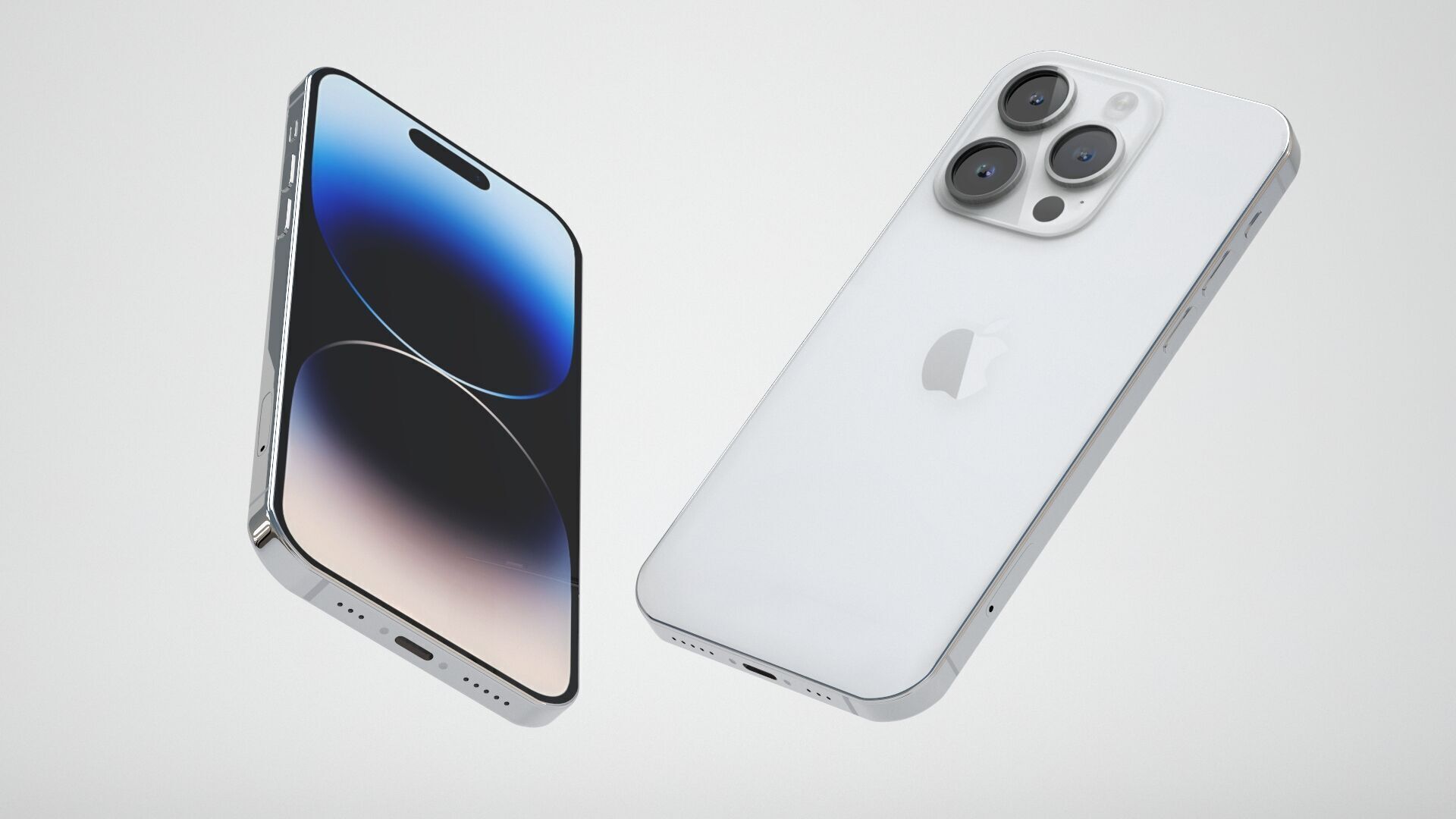 Apple iPhone 14 Pro Silver 3D model_8