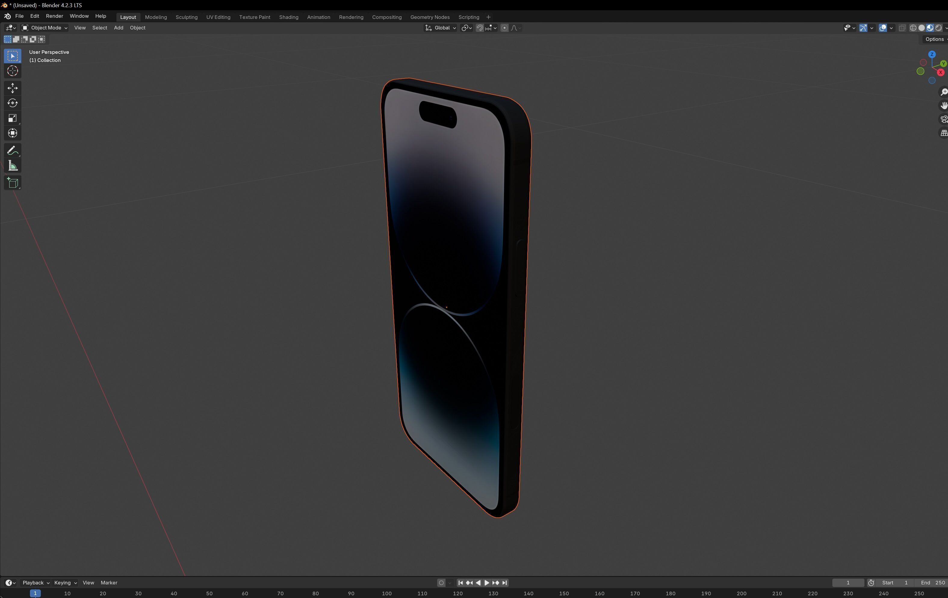 Apple iPhone 14 Pro Space Black 3D model_9