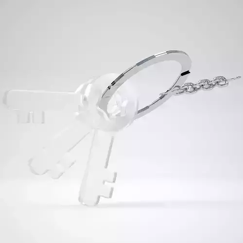 Keychain with Frosted Glass Keys