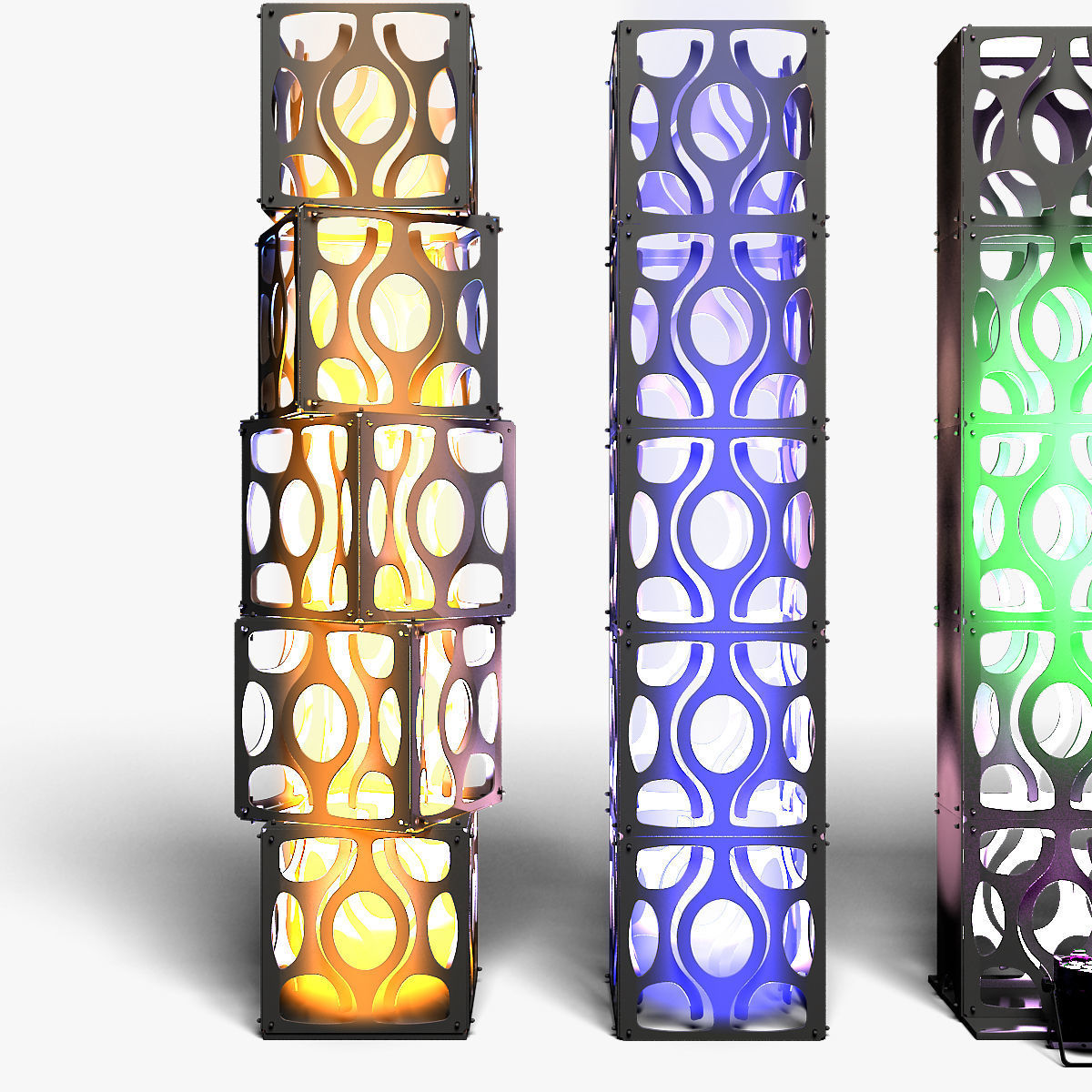 Stage Decor 16 Modular Wall Column 3D model_3