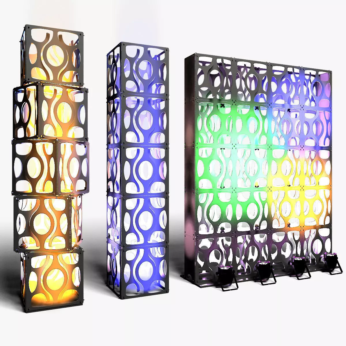Stage Decor 16 Modular Wall Column 3D model_0