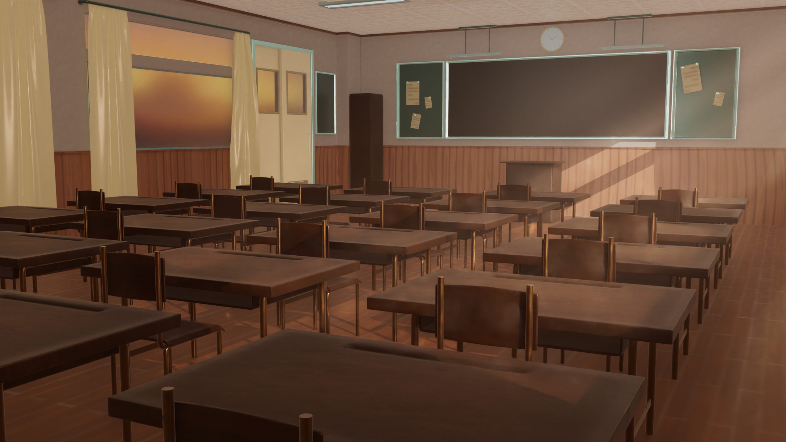Anime Classroom 3D model_1