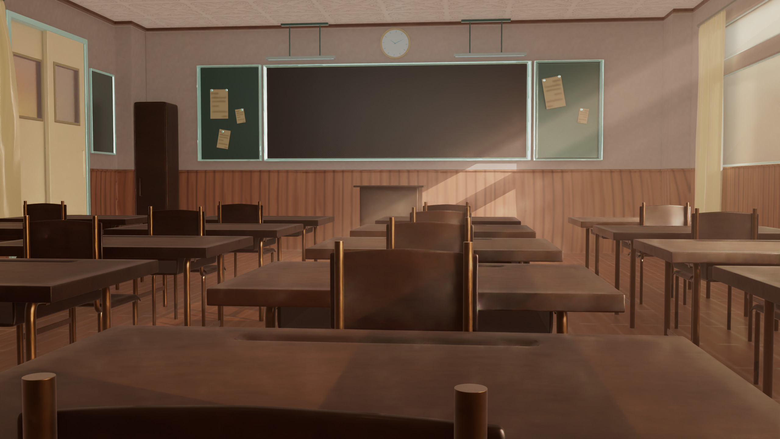 Anime Classroom 3D model_2