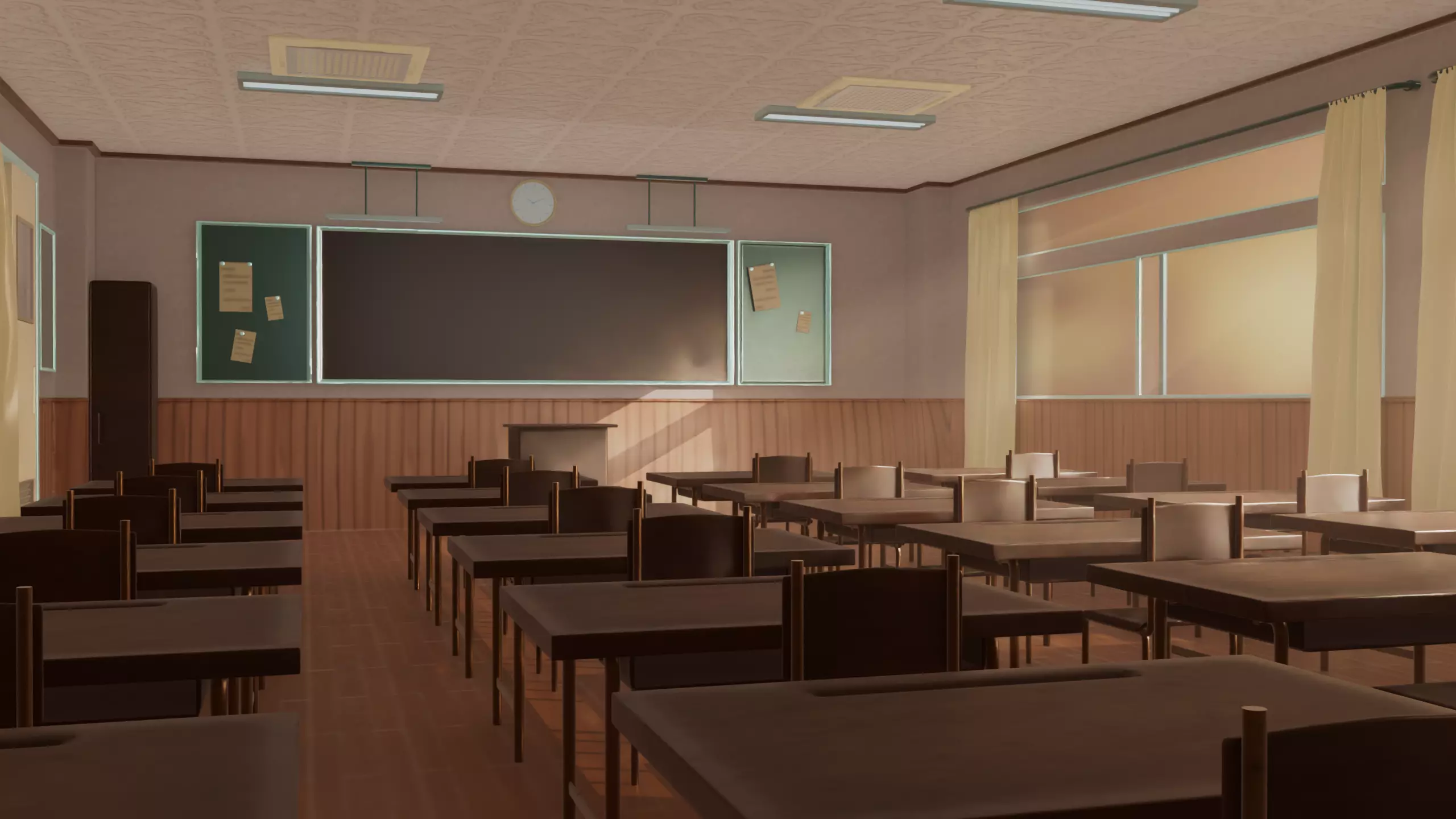 Anime Classroom 3D model_0