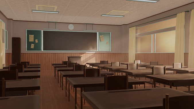 Anime Classroom 3D model