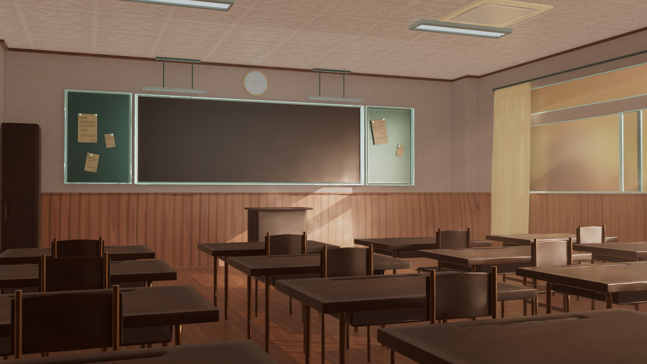 Anime Classroom 3D model_3