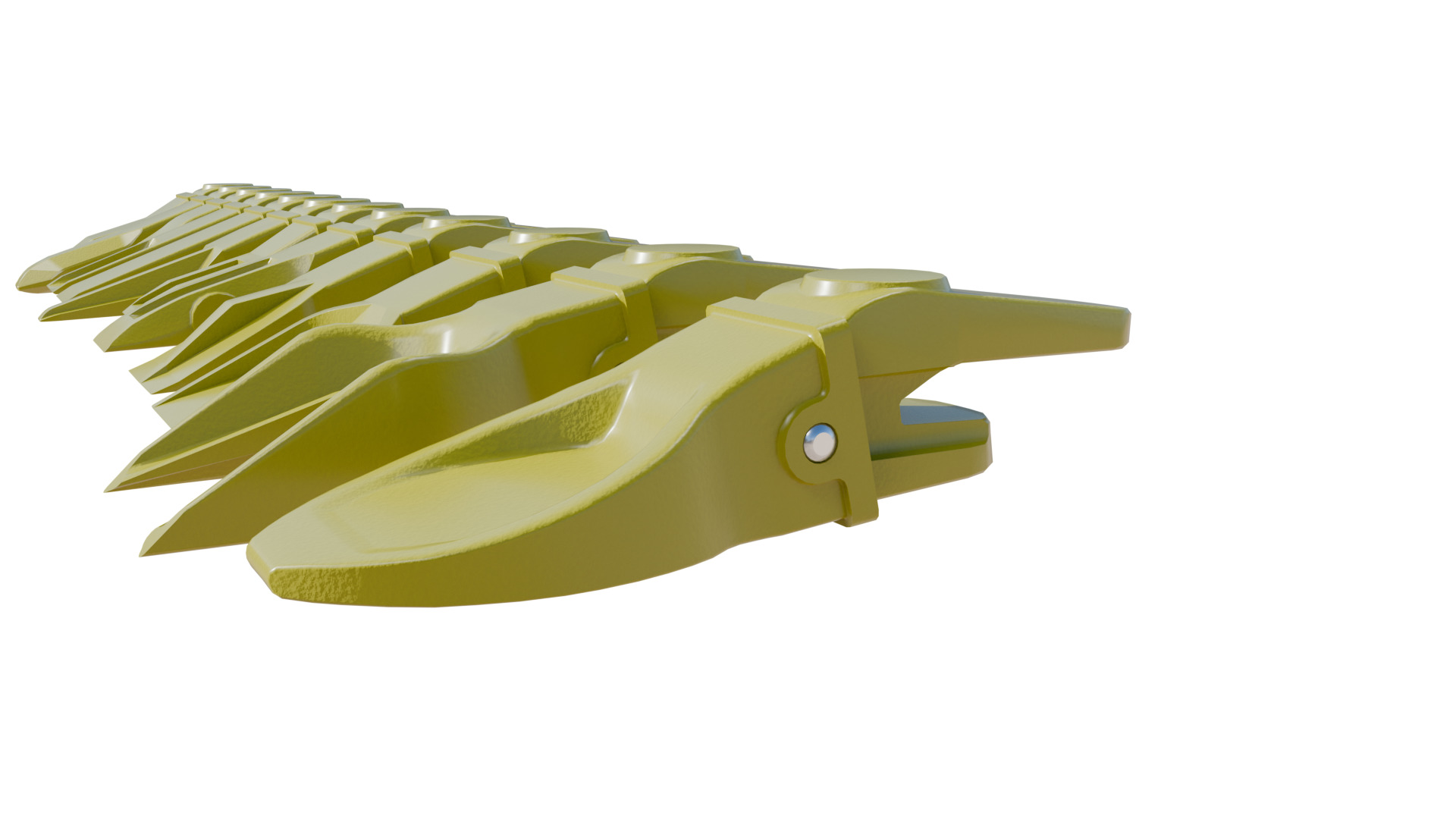 Bucket Teeth Pack Universal Excavator Loader Attachments  Low-poly 3D model_6