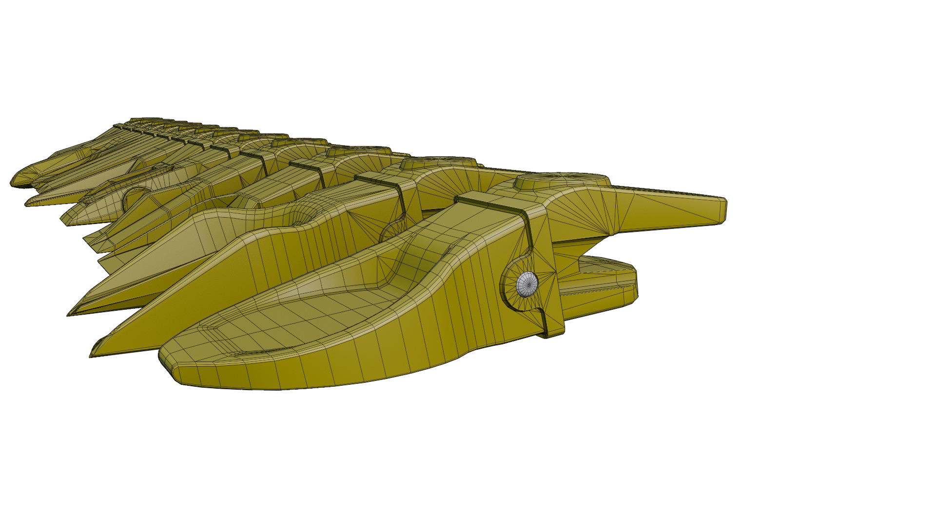 Bucket Teeth Pack Universal Excavator Loader Attachments  Low-poly 3D model_20