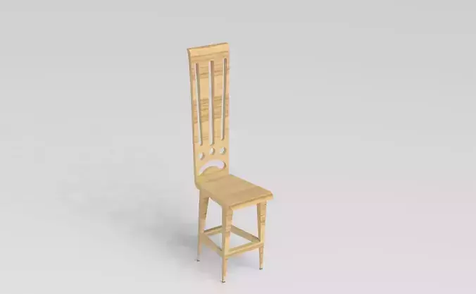 Low Poly Wooden Chair Game Ready 3D Model Low-poly 3D model