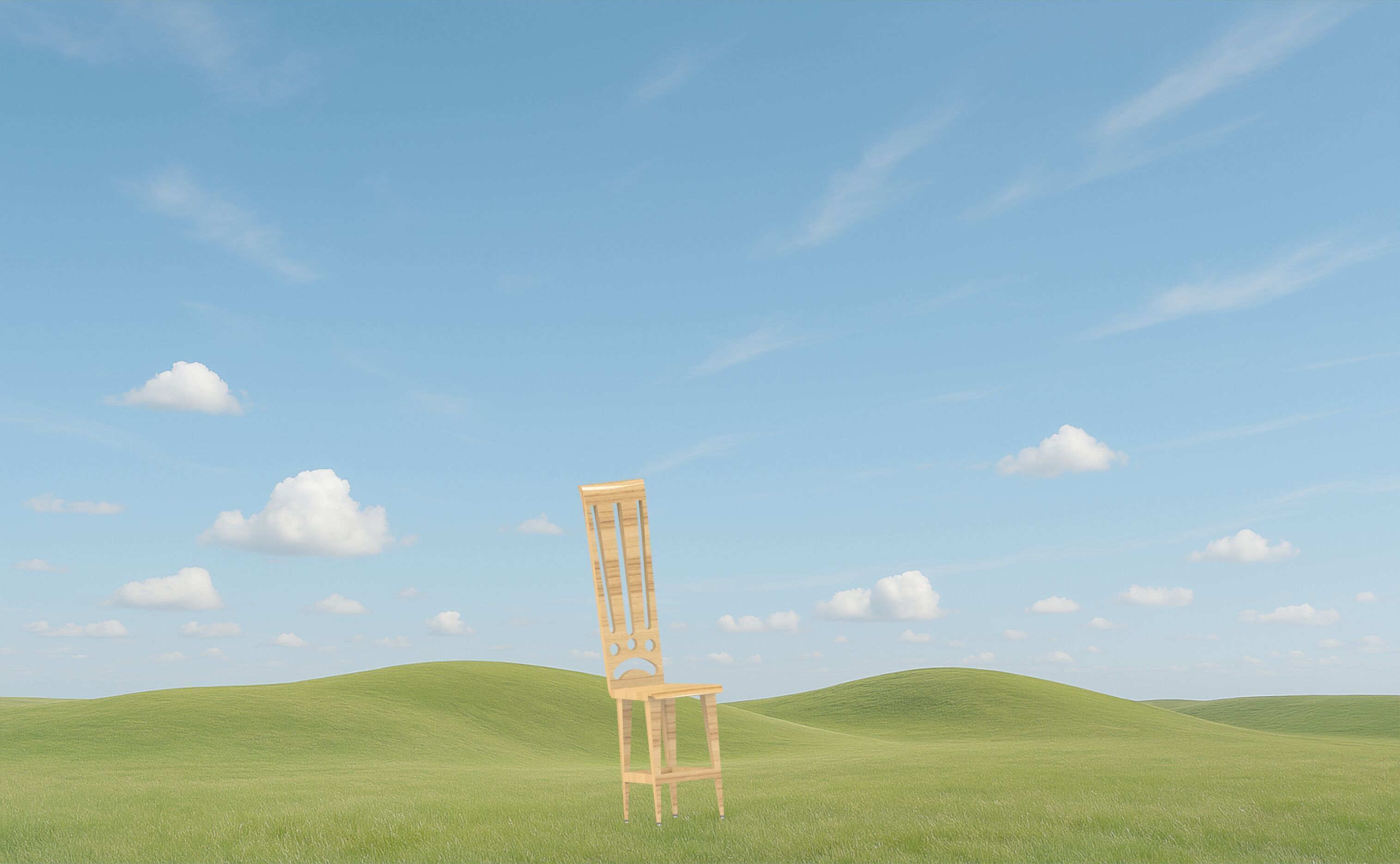 Low Poly Wooden Chair Game Ready 3D Model Low-poly 3D model_6