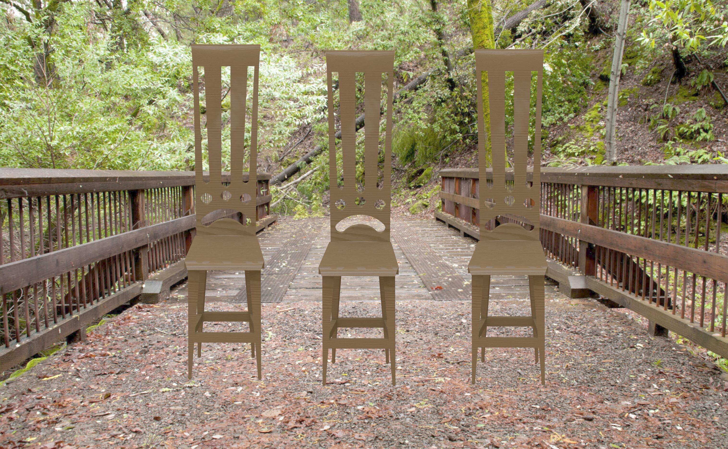 Low Poly Wooden Chair Game Ready 3D Model Low-poly 3D model_9