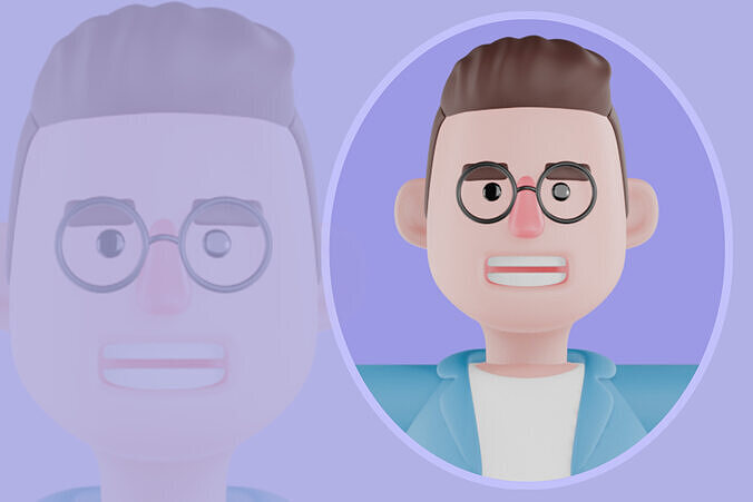 Stylized 3D Male Web Developer Character - Cartoon Coder 3D model