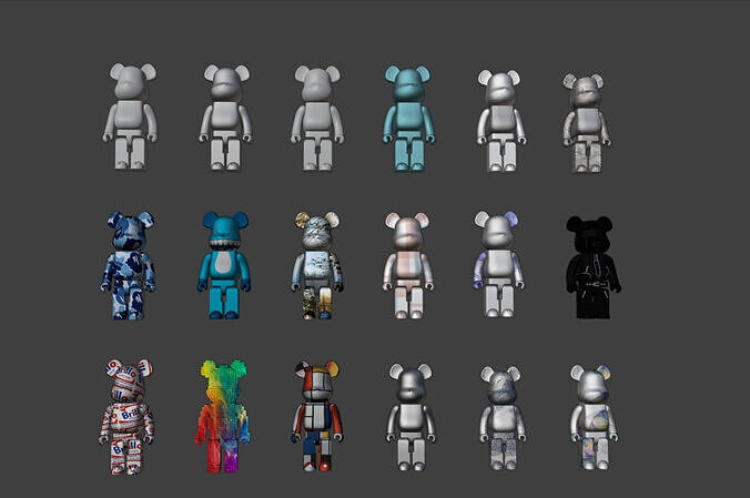 This is a set of Bearbrick block bear3D models 3D model