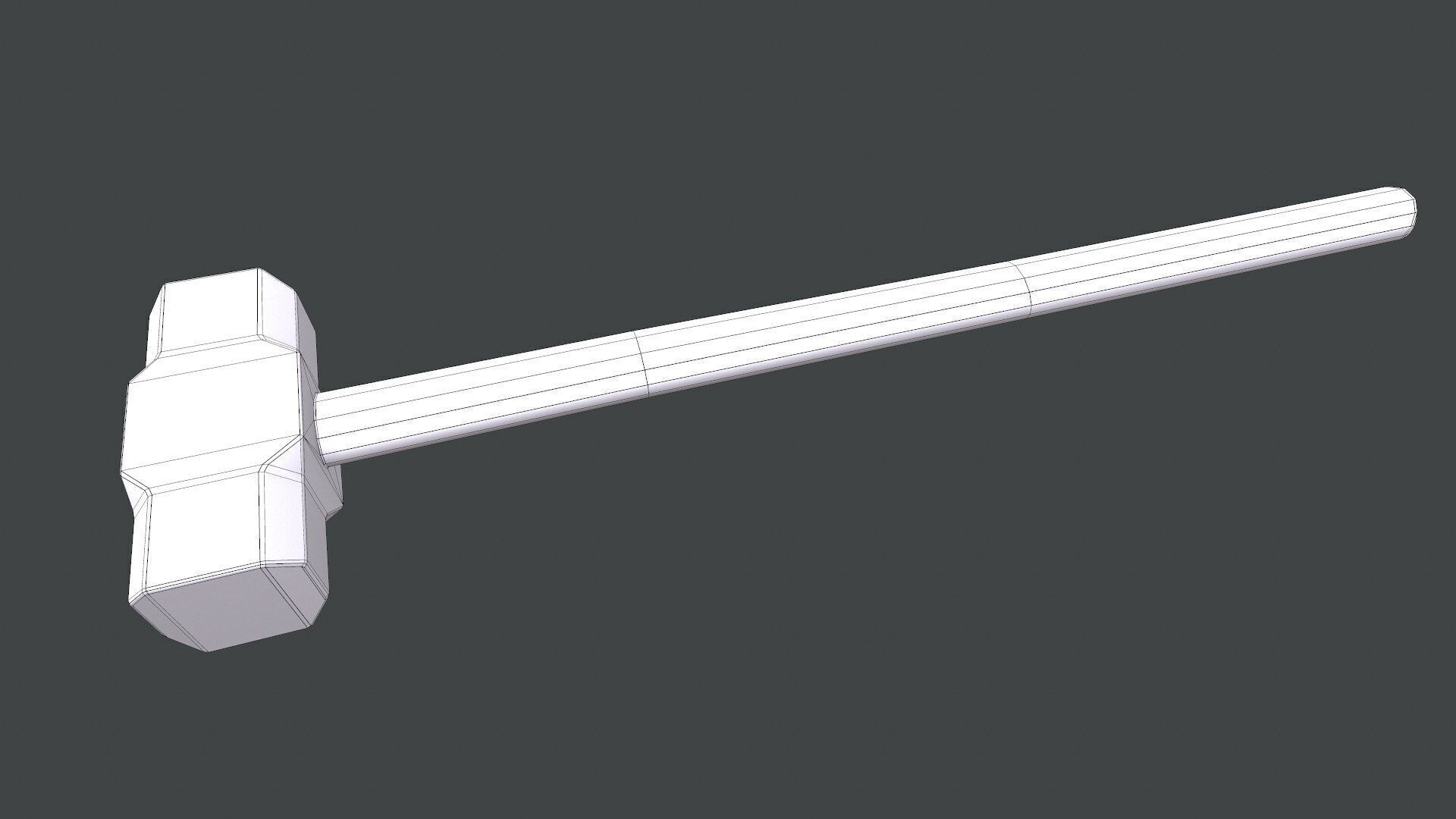 Sledge Hammer Low-poly PBR Free low-poly 3D model_13