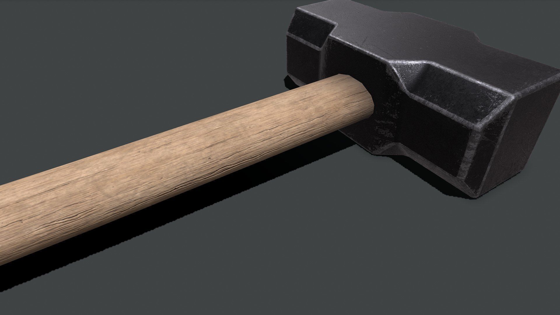 Sledge Hammer Low-poly PBR Free low-poly 3D model_9