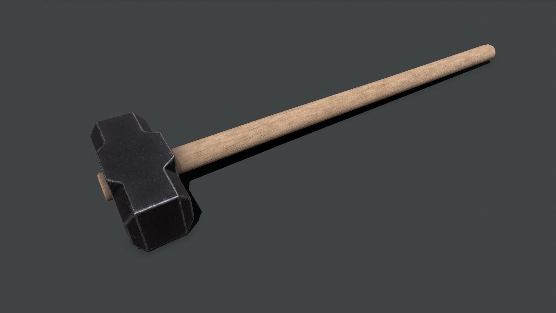 Sledge Hammer Low-poly PBR Free low-poly 3D model_17