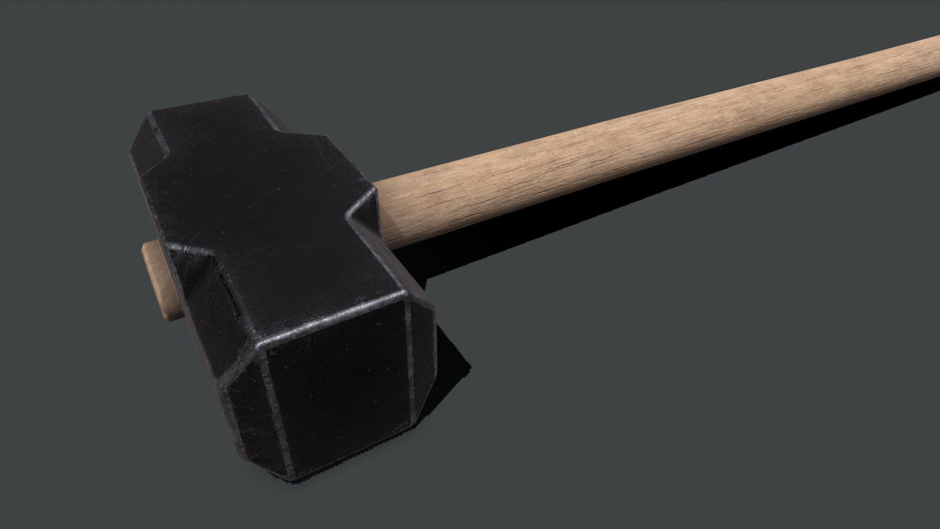 Sledge Hammer Low-poly PBR Free low-poly 3D model_1
