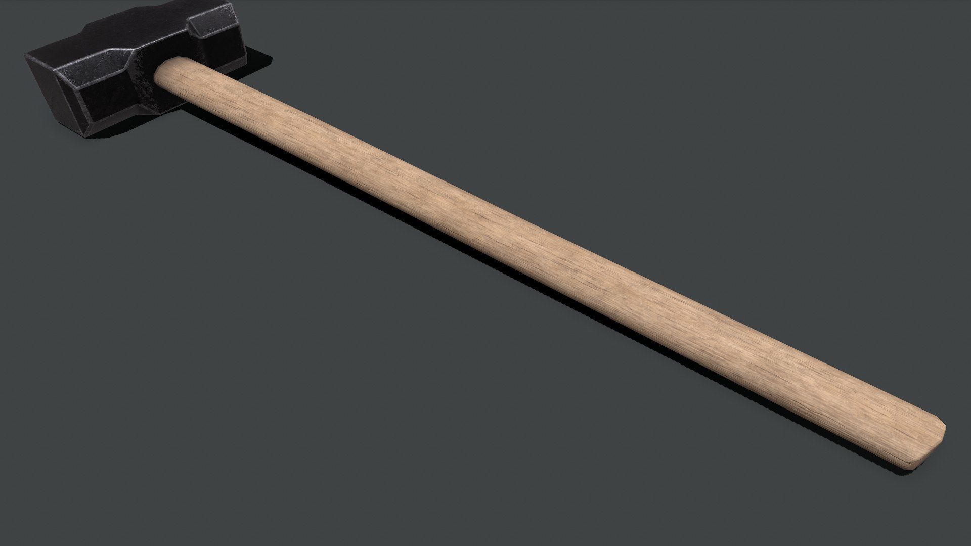 Sledge Hammer Low-poly PBR Free low-poly 3D model_6