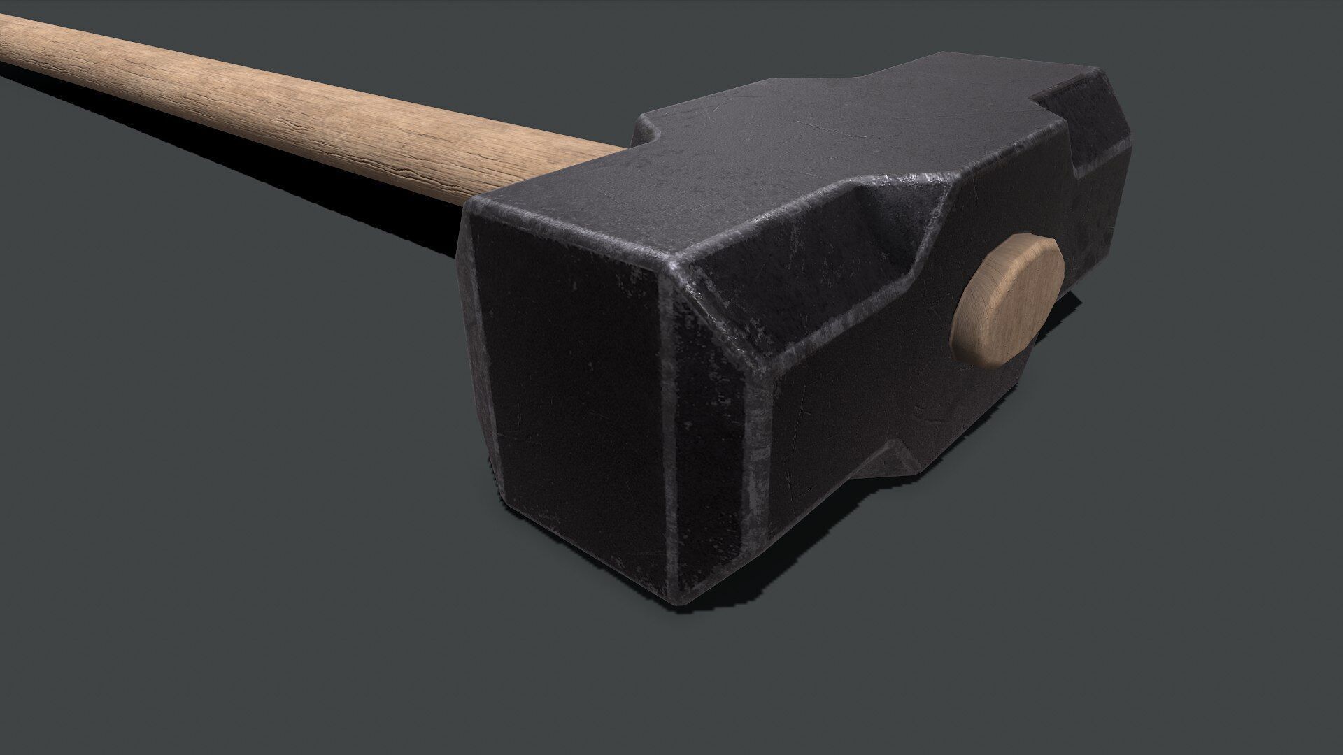 Sledge Hammer Low-poly PBR Free low-poly 3D model_11
