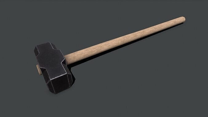 Sledge Hammer Low-poly PBR Free low-poly 3D model