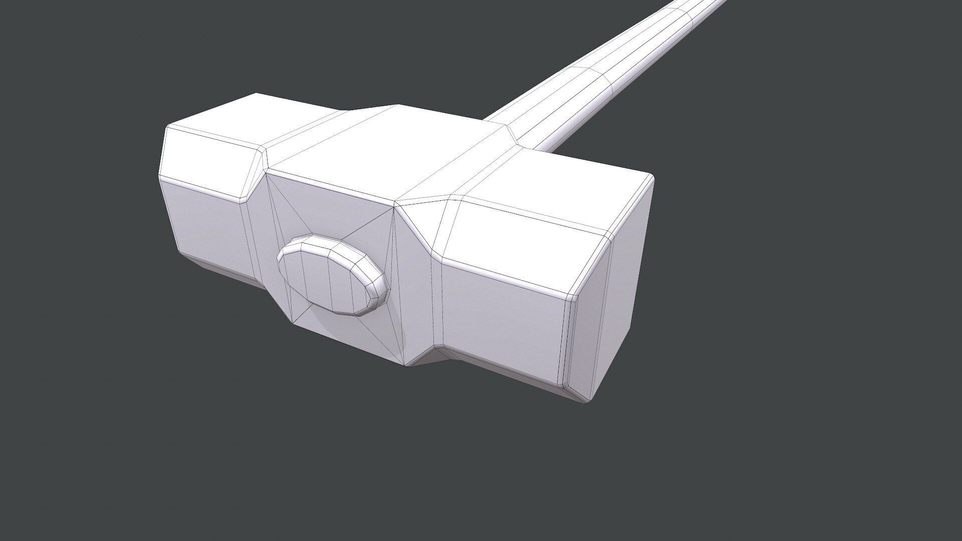 Sledge Hammer Low-poly PBR Free low-poly 3D model_15