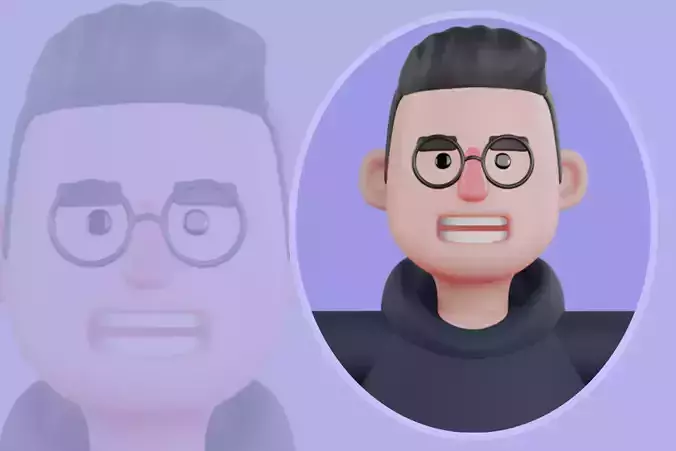 Stylized 3D Male Programmer Character - Cartoon Tech Nerd 3D model