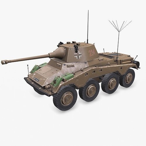 Sd Kfz 234 Puma PBR Low-poly 3D model
