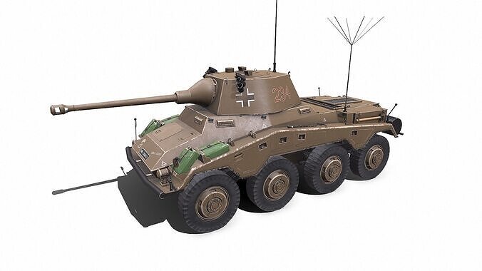 Sd Kfz 234 Puma PBR Low-poly 3D model 4