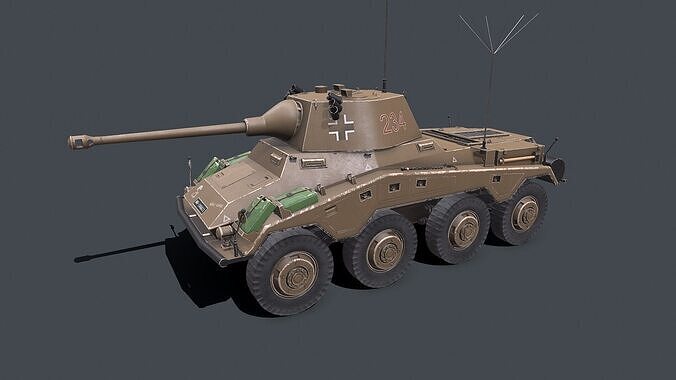 Sd Kfz 234 Puma PBR Low-poly 3D model 2