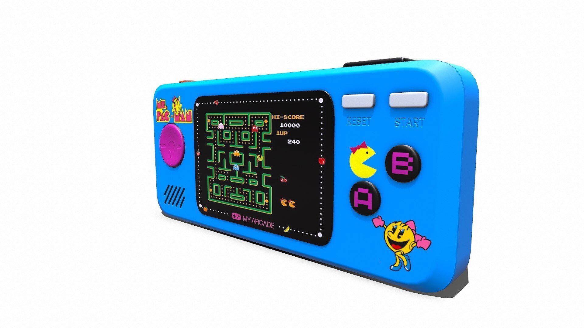 Pacman Arcade Pocket Computer Low-poly PBR Low-poly 3D model_9