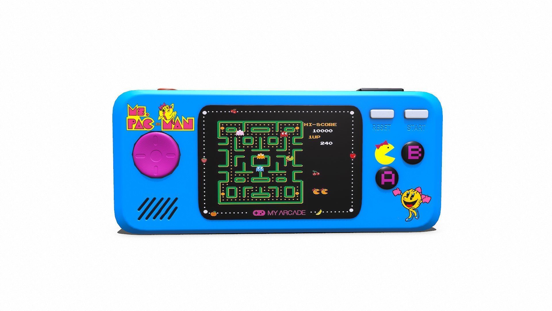 Pacman Arcade Pocket Computer Low-poly PBR Low-poly 3D model_4