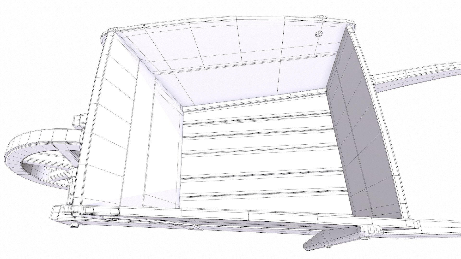 Old Wooden Wheelbarrow Low-poly PBR Low-poly 3D model_42