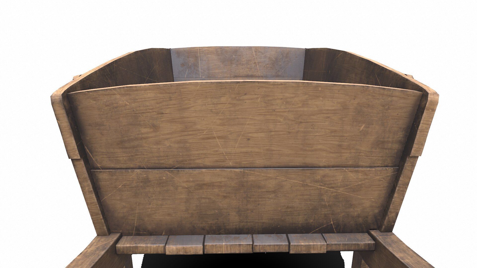 Old Wooden Wheelbarrow Low-poly PBR Low-poly 3D model_25