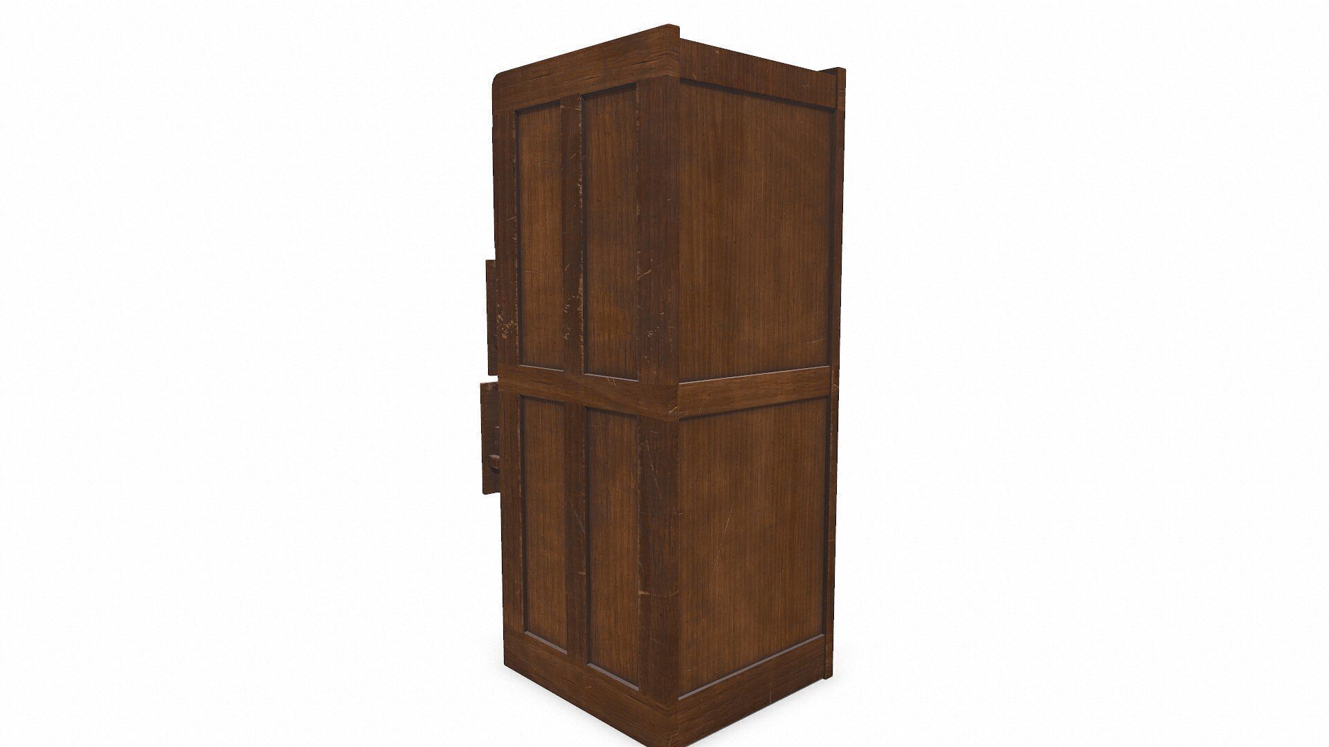 Old Wooden Filing Cabinet Low-poly PBR Low-poly 3D model_8