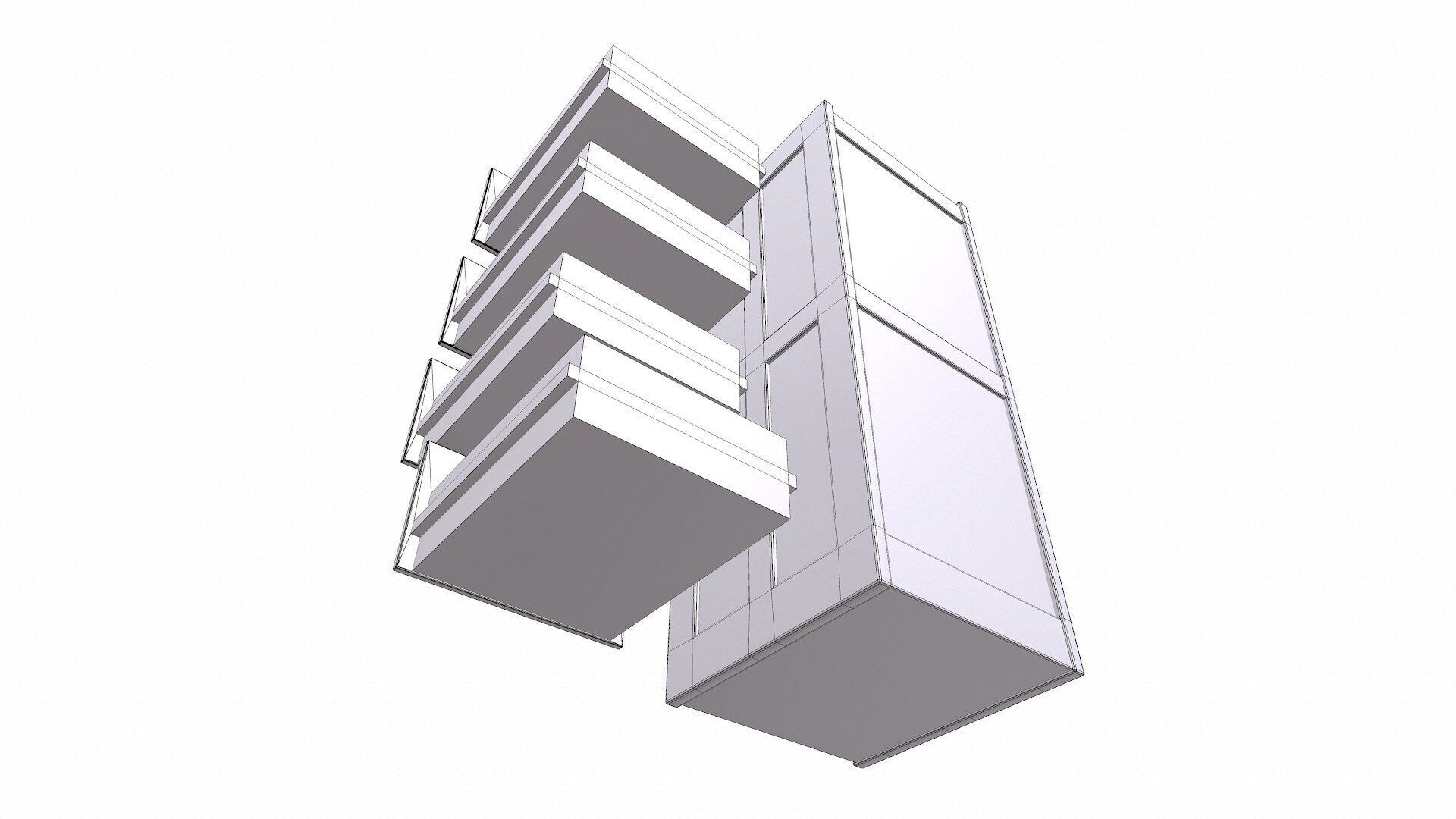 Old Wooden Filing Cabinet Low-poly PBR Low-poly 3D model_36