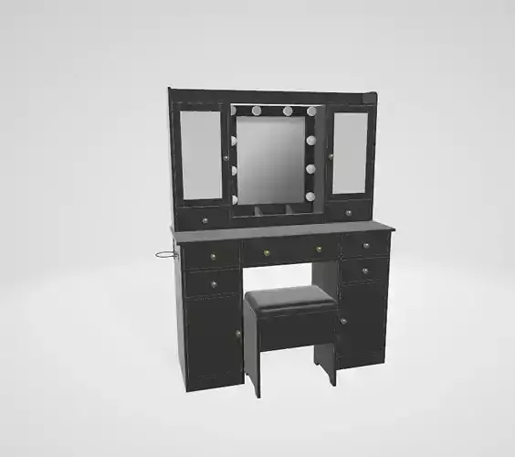 Vanity Desk with Mirror and Lights