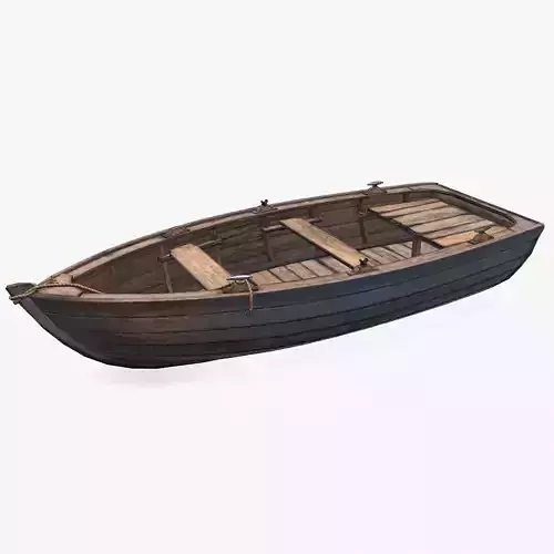 Old Wooden Boat low-poly PBR