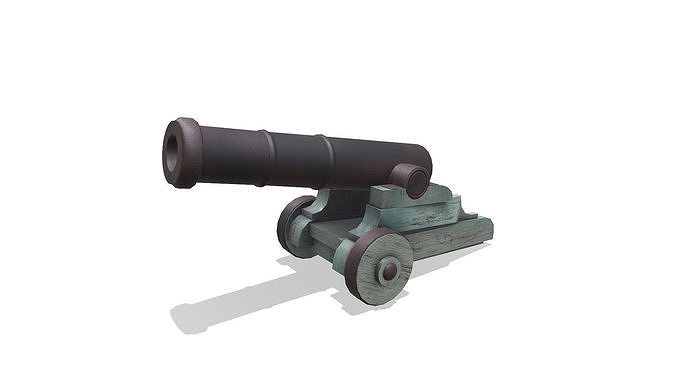 Old Cannon Low-poly PBR Free low-poly 3D model